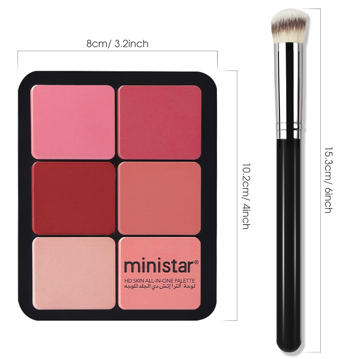 12-Color Cream Blush Palette for Cheeks - Waterproof, Long Wear Face Makeup