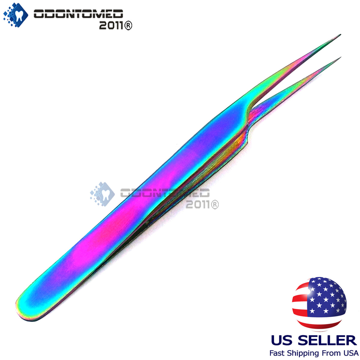 Extra Fine Point Tweezers for Eyelash Extensions Rainbow Color