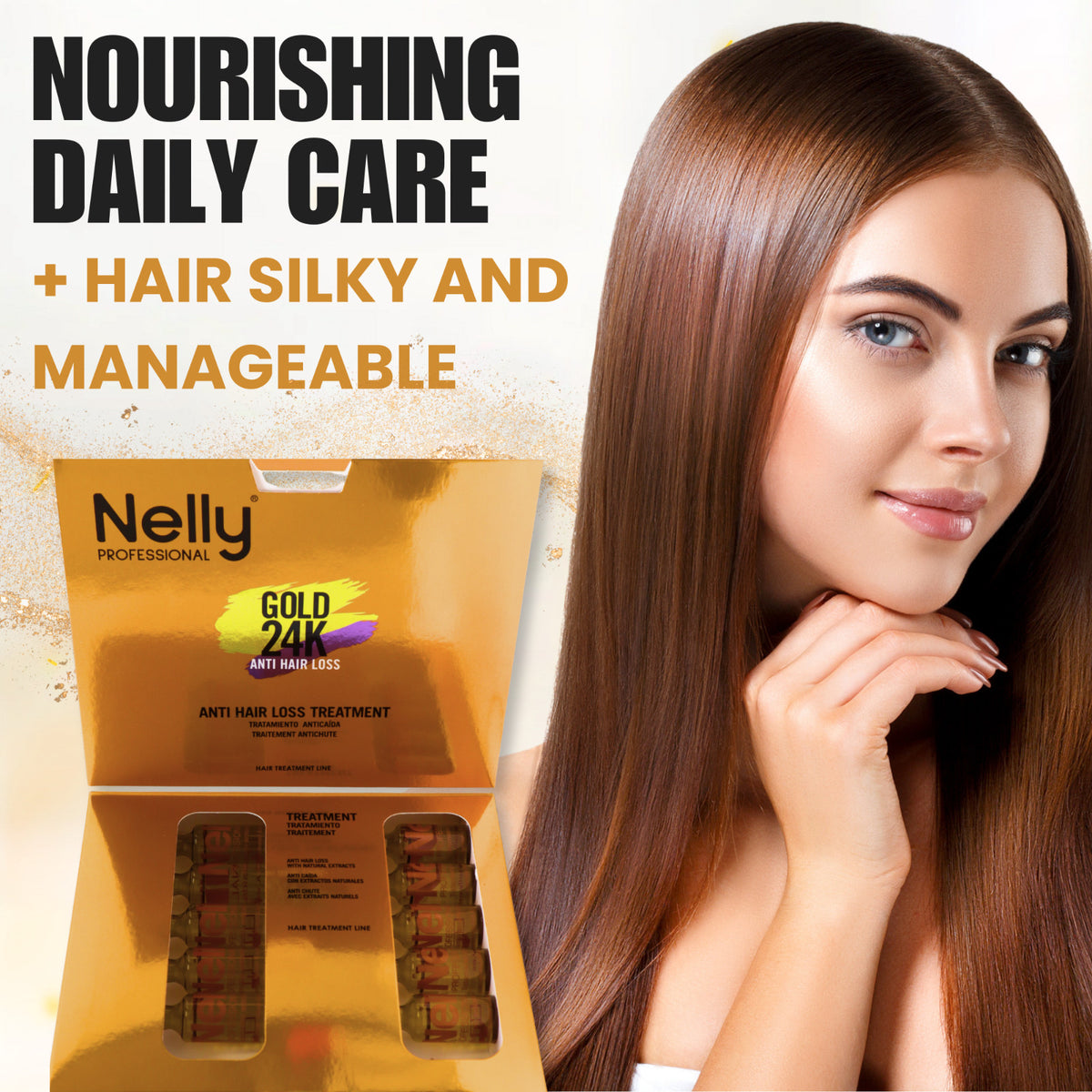 24K Gold Hair Treatment for Shine & Frizz Control - All Hair Types