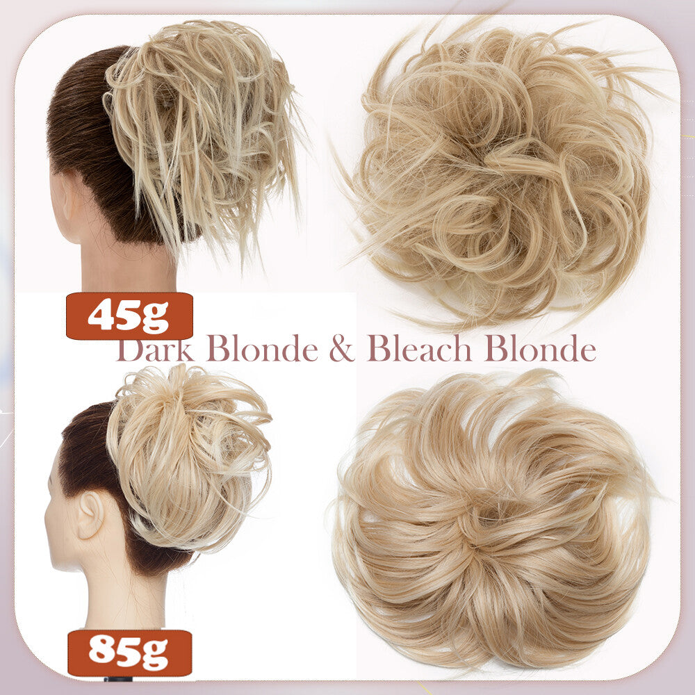 Large Messy Bun Hair Extension Wrap - Thick, Natural Look, Adjustable Updo