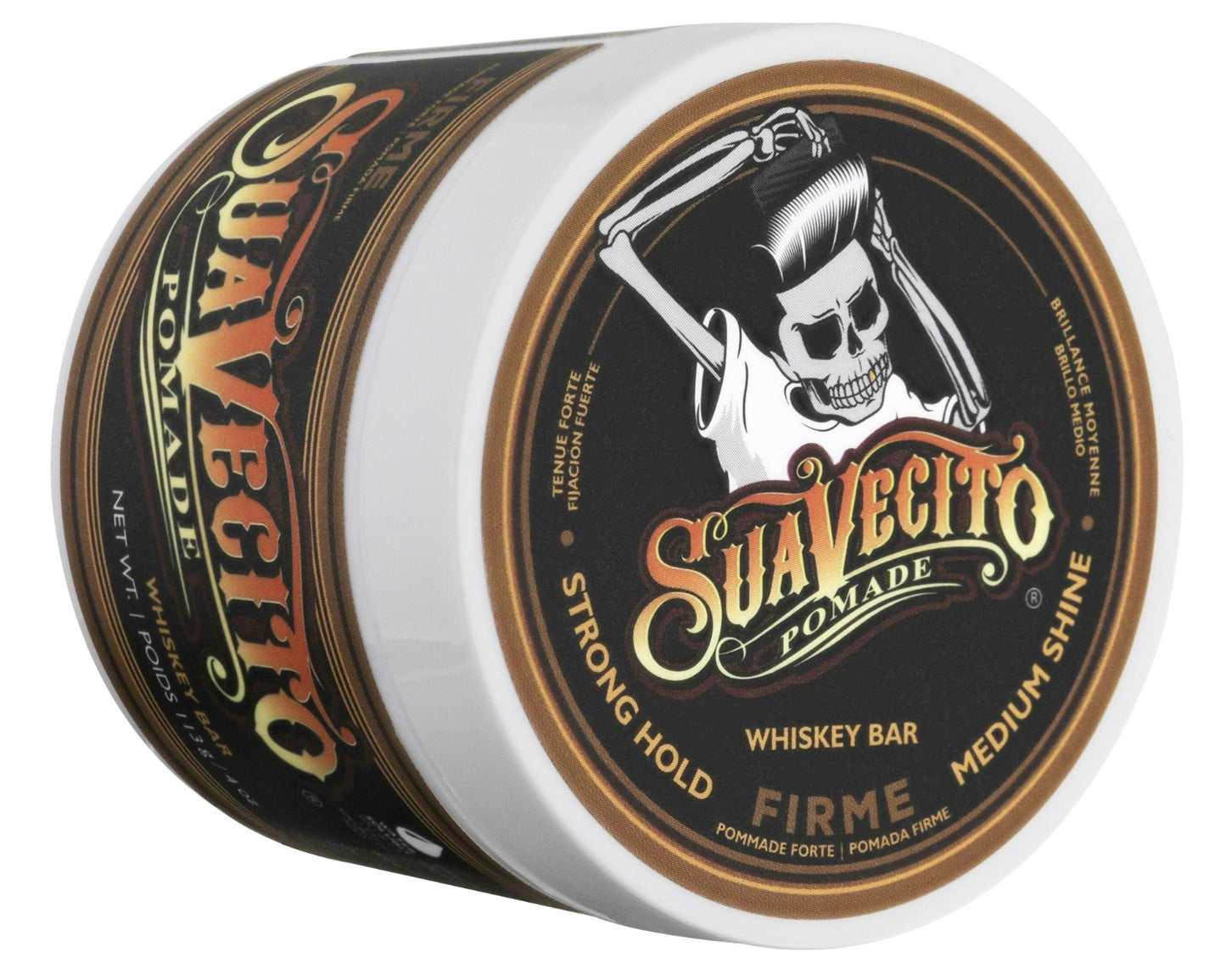 Strong Hold Whiskey Bar Pomade - Water-Based Hair Styling Product 4 oz