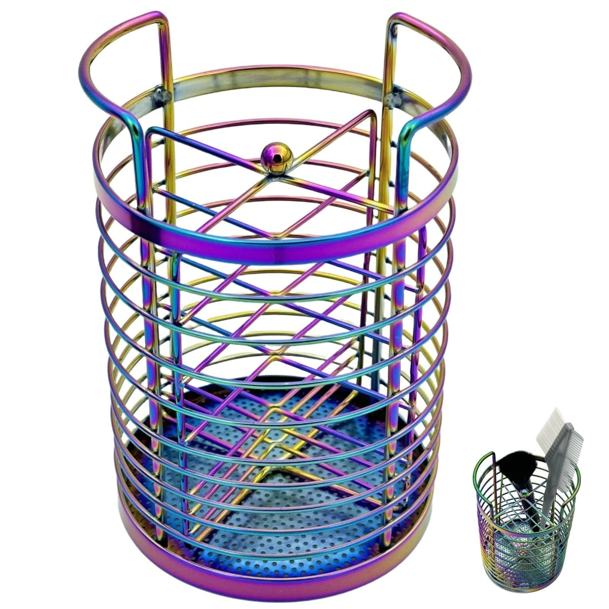 Rainbow Makeup Brush Holder Organizer with Removable Compartments