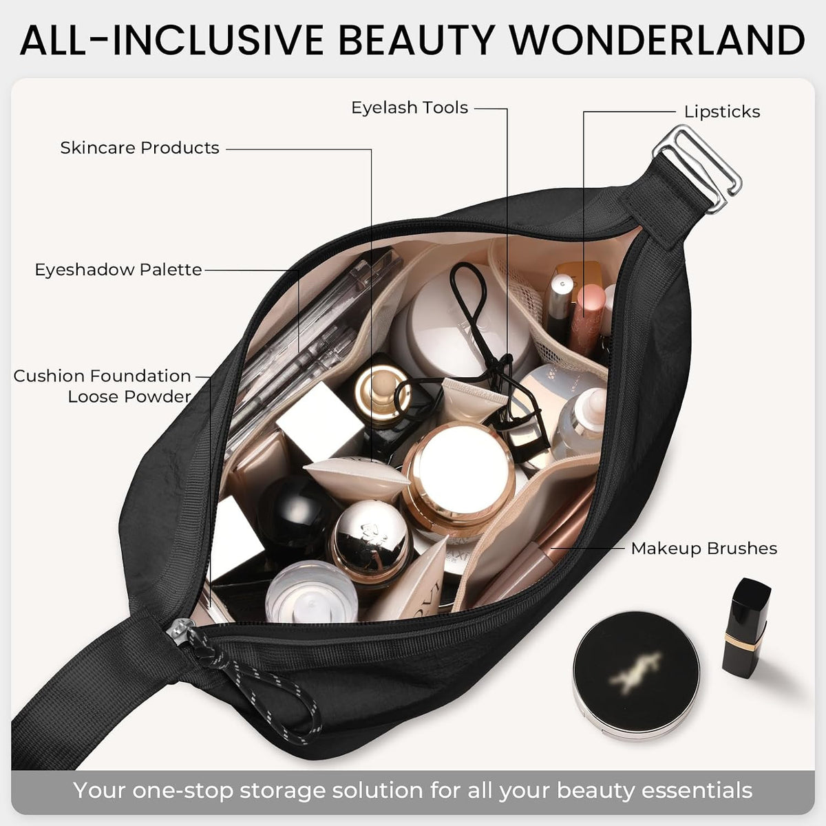 Large Water-Resistant Travel Toiletry Bag for Women with Multiple Pockets