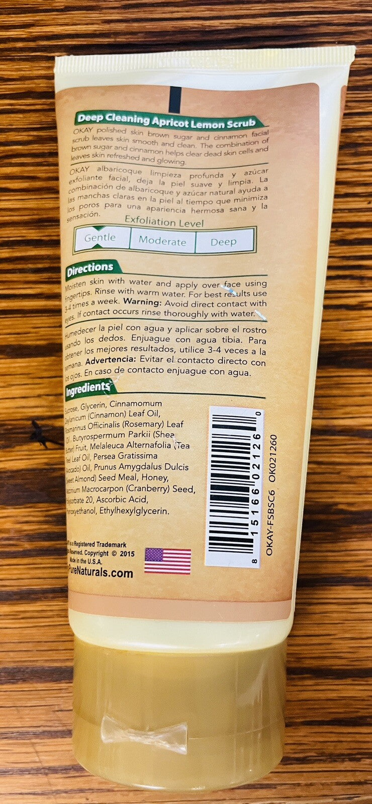 OKAY POLISHED SKIN BROWN SUGAR&CINNAMON FACIAL SCRUB Helps Clear
