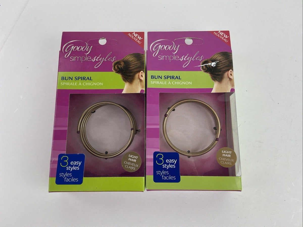 2 Pack Goody Simple Styles Bun Spiral Light Hair