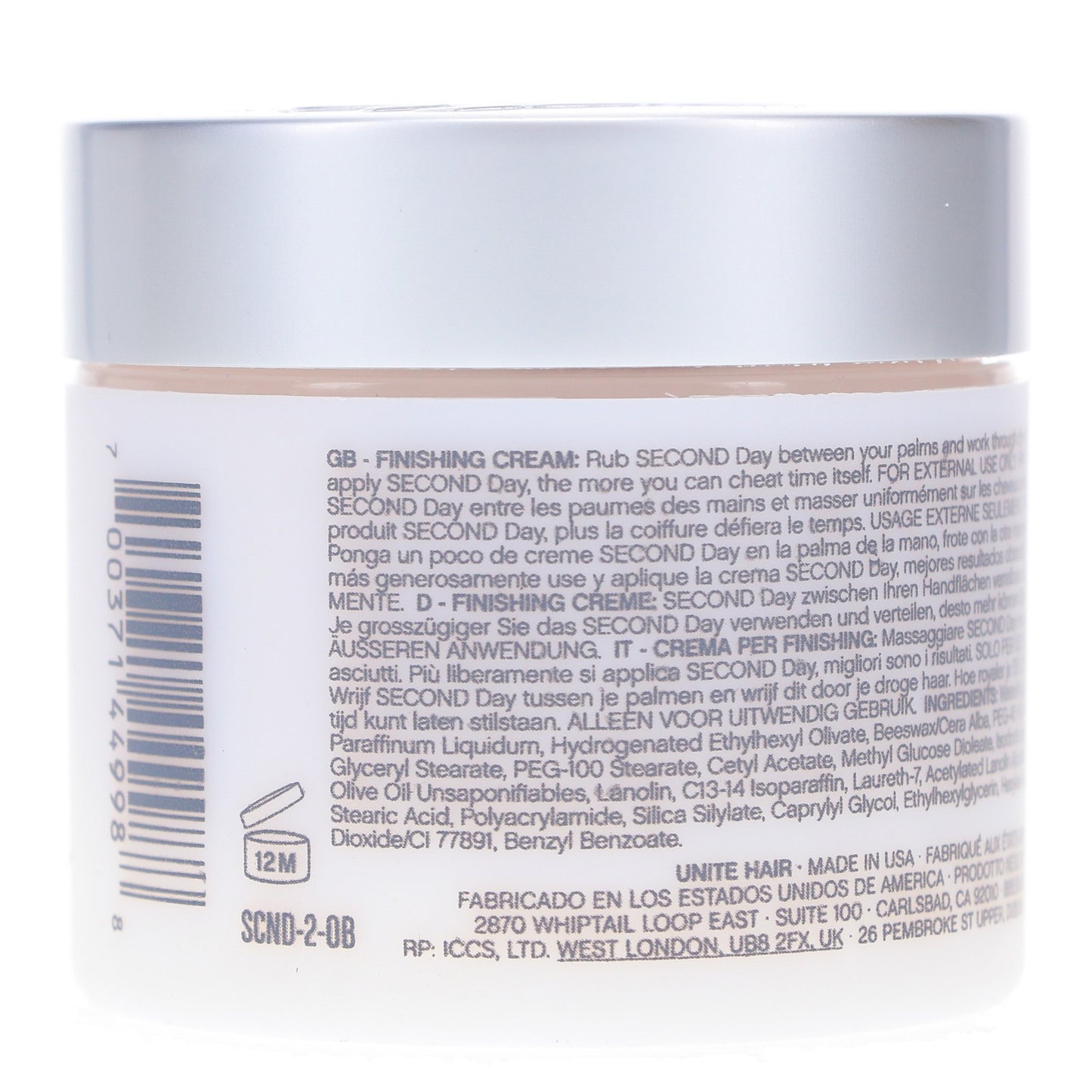 Hair Second Day Finishing Cream - Moisturizing Thermal Protectant 2 oz