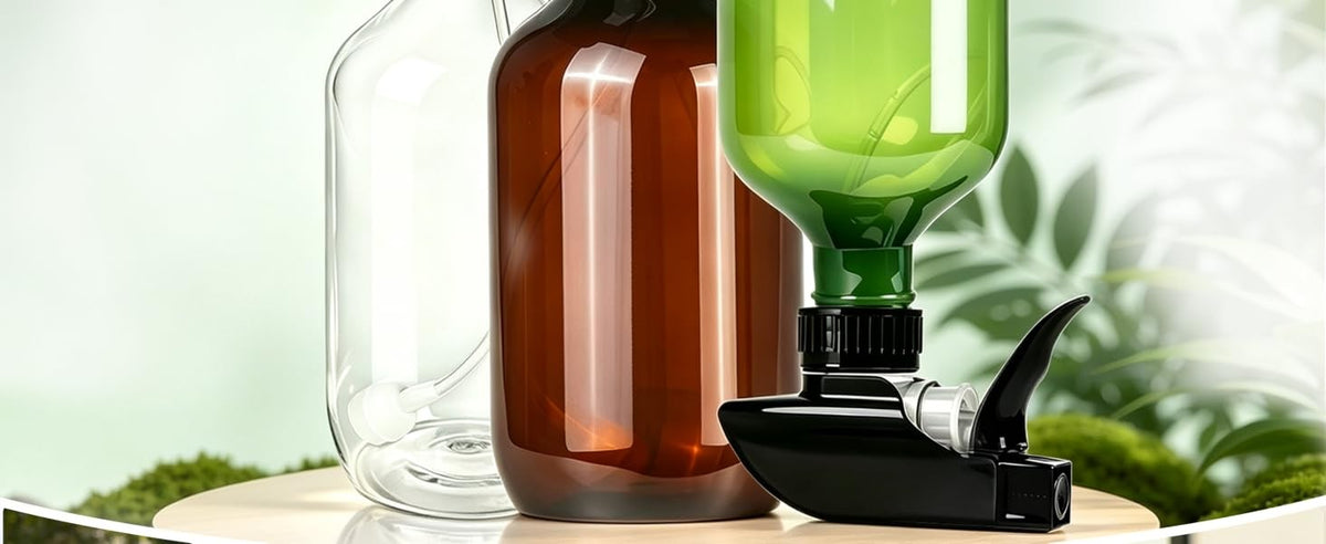 2 Pack 300ml Clear Spray Bottles with Adjustable Nozzles - 360° Inverted Spray