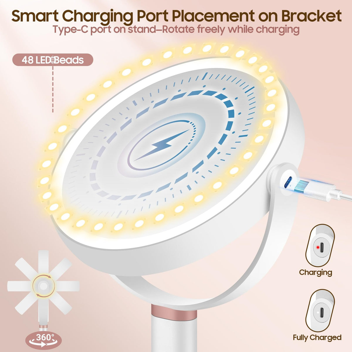 LED Lighted Makeup Magnifying Mirror 30X/1X Dual-Sided Touch Control with Digital Display