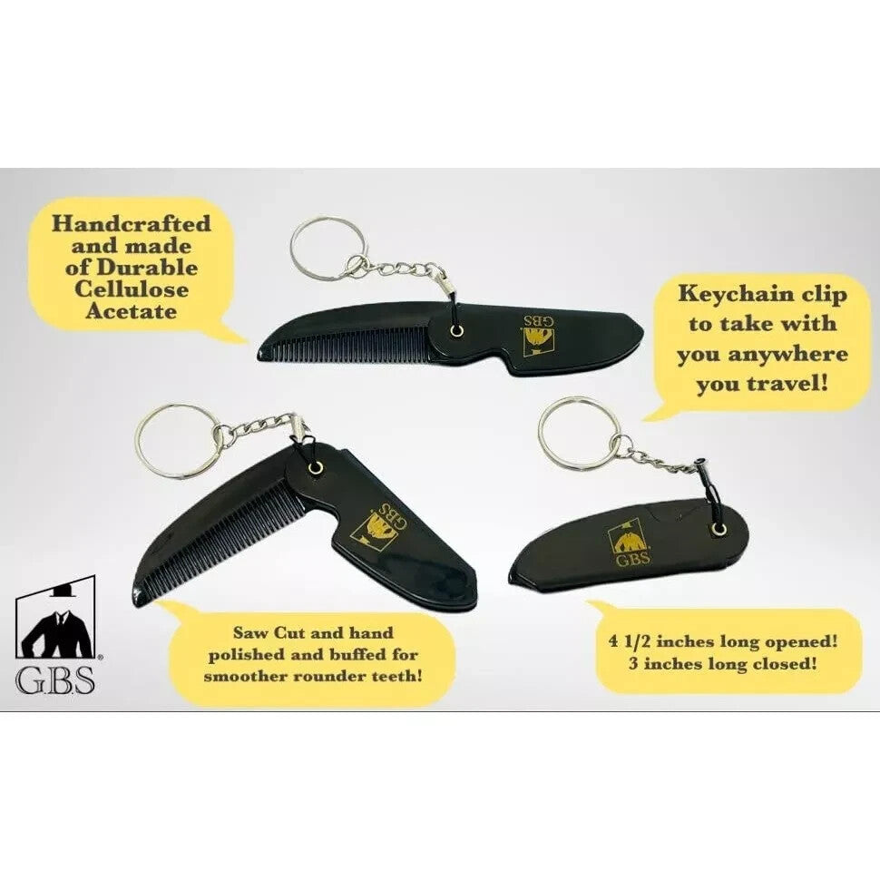 Mustache Grooming Set with Wax and Folding Comb - Travel-Friendly