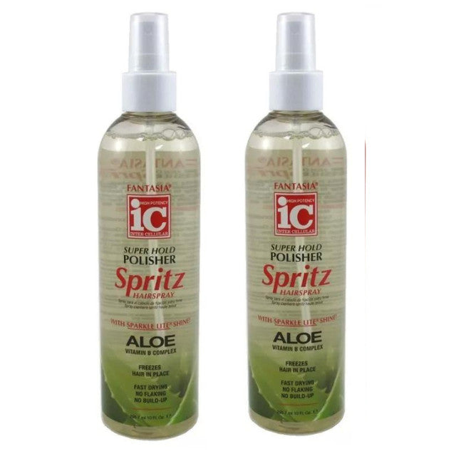 Super Hold Hairspray Spritz 10oz - 2 Pack for Volume, Shine & Manageability