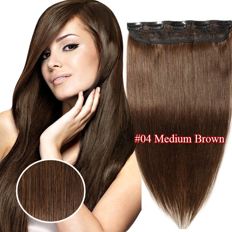 Invisible Wavy Clip-In Hair Extensions - Remy Human Hair, Half Head