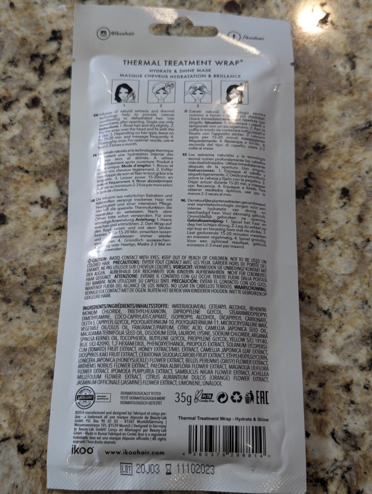 Ikoo Infusions Thermal Hair Treatment Mask Hydrate Shine 1.2oz