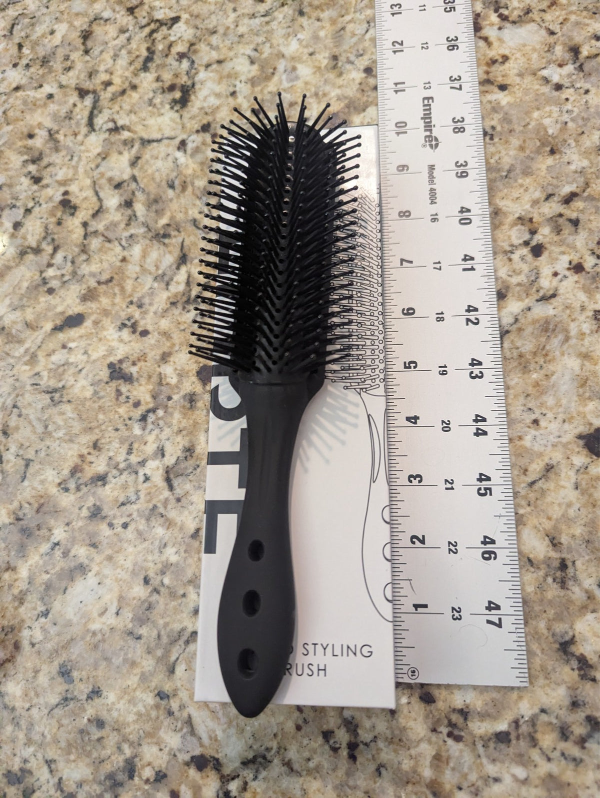 Vented Hair Styling Brush 9 Inch Lightweight Firm Bristles Black