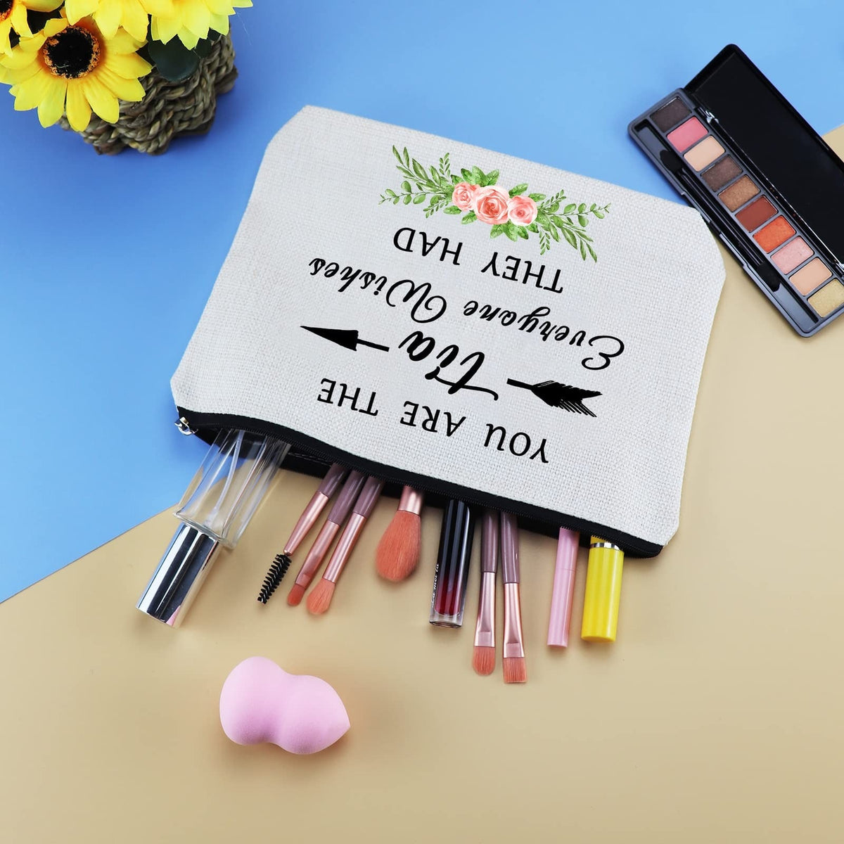 Personalized Aunt Makeup Bag - Niece & Nephew Gift Travel Cosmetic Organizer