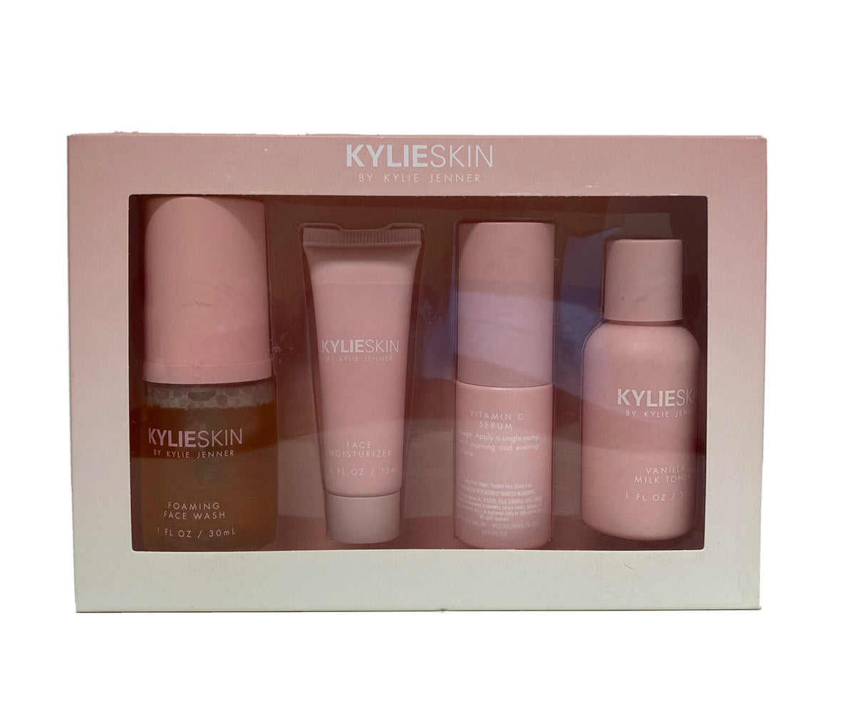 Kylie Skin 4-Piece Mini Travel Set - Face Wash, Moisturizer & Serum