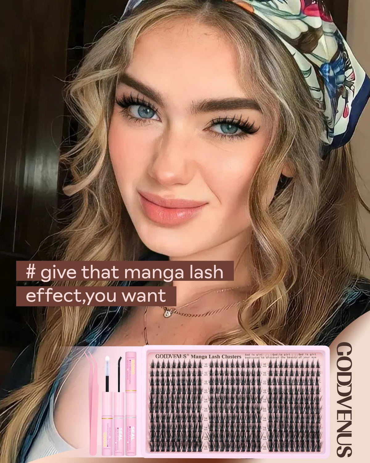 Manga Lash Clusters Kit - Natural 300 Fake Eyelash Extensions, Black, Beginner Friendly