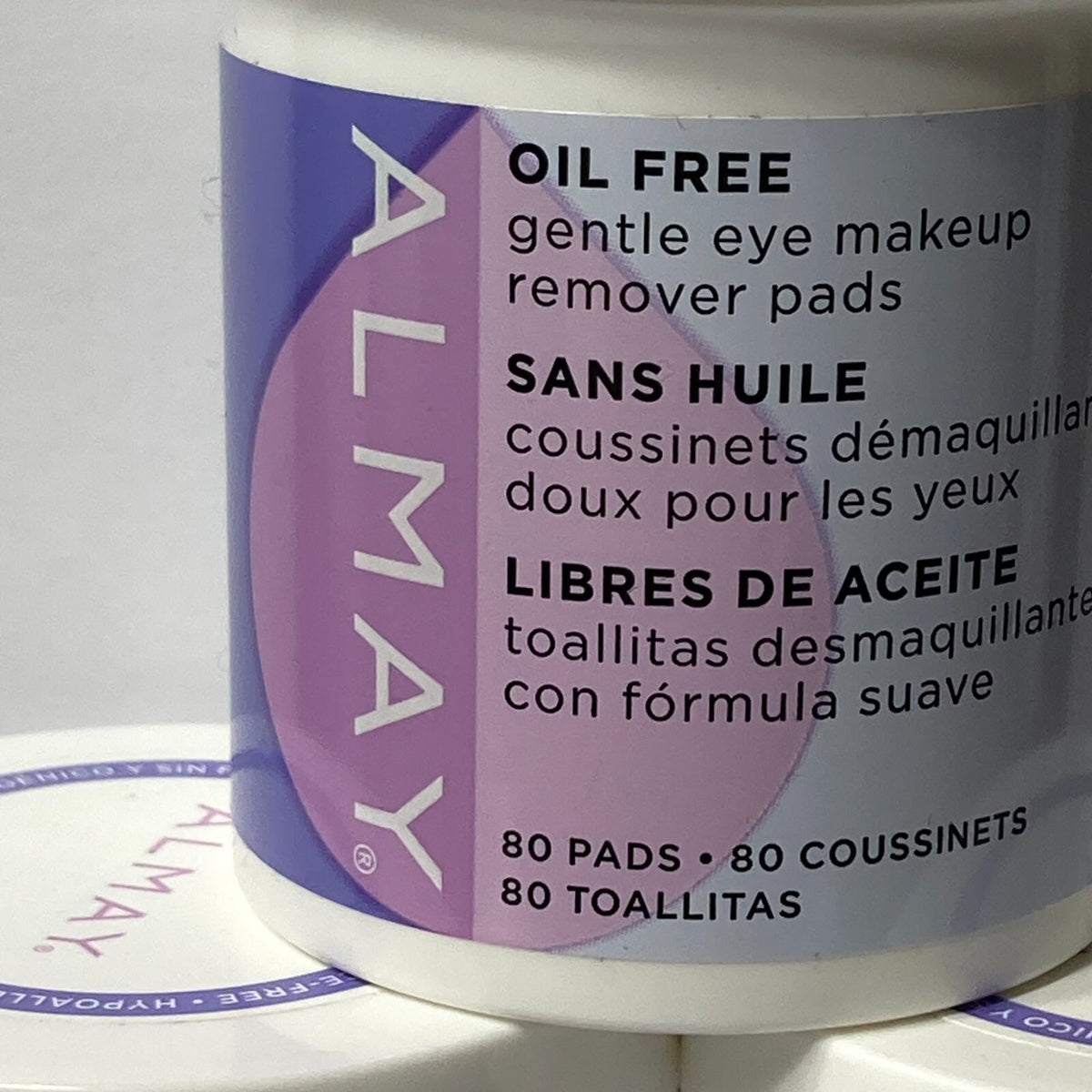 Almay Oil-Free Gentle Eye Makeup Remover Pads - 3 Tubs, 80 Count Each