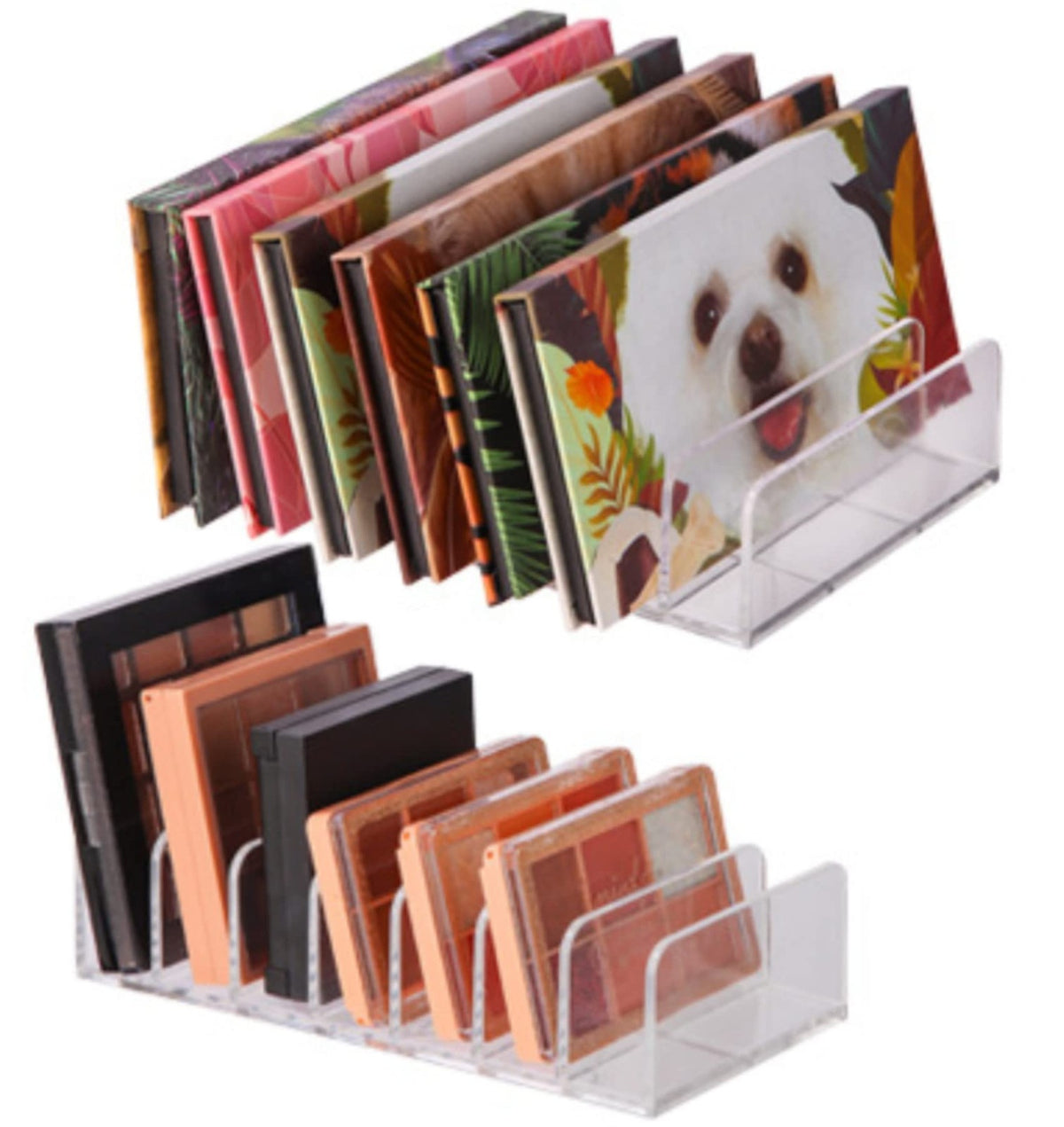 2 Pack Eyeshadow Palette Organizer for Bathroom Countertops - Cosmetic Storage Rack