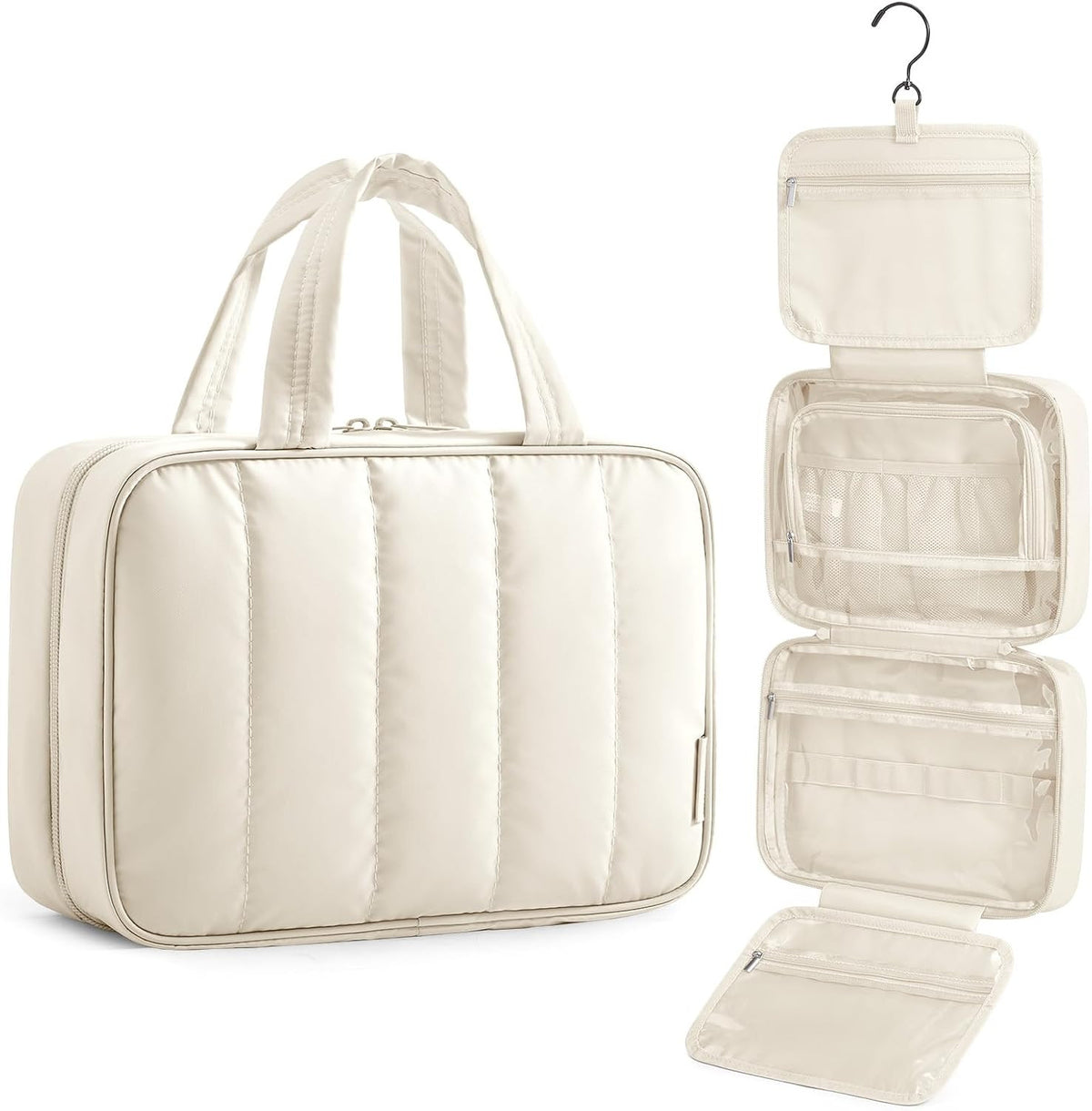 Travel Toiletry Bag for Women Waterproof Makeup Organizer with Hanging Hook