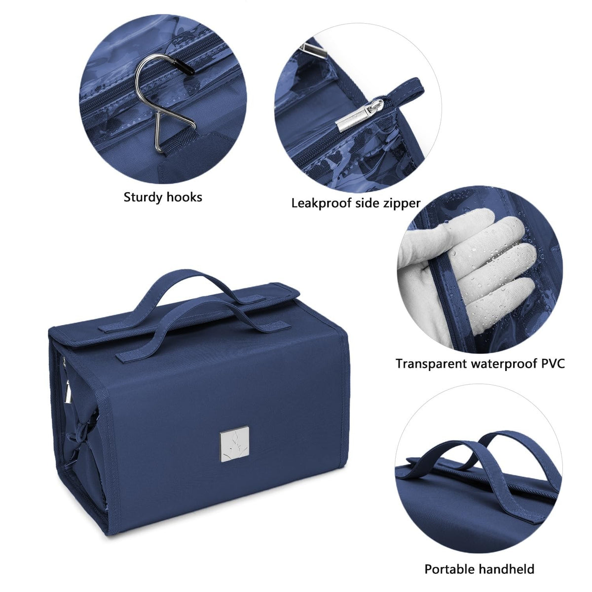 Travel Makeup Bag with Clear TSA Approved Pouches & Hanging Organizer