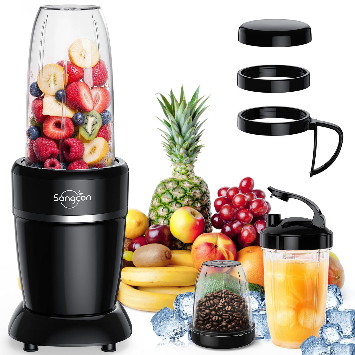1000W Portable Blender for Smoothies & Frozen Drinks with 3 Cups