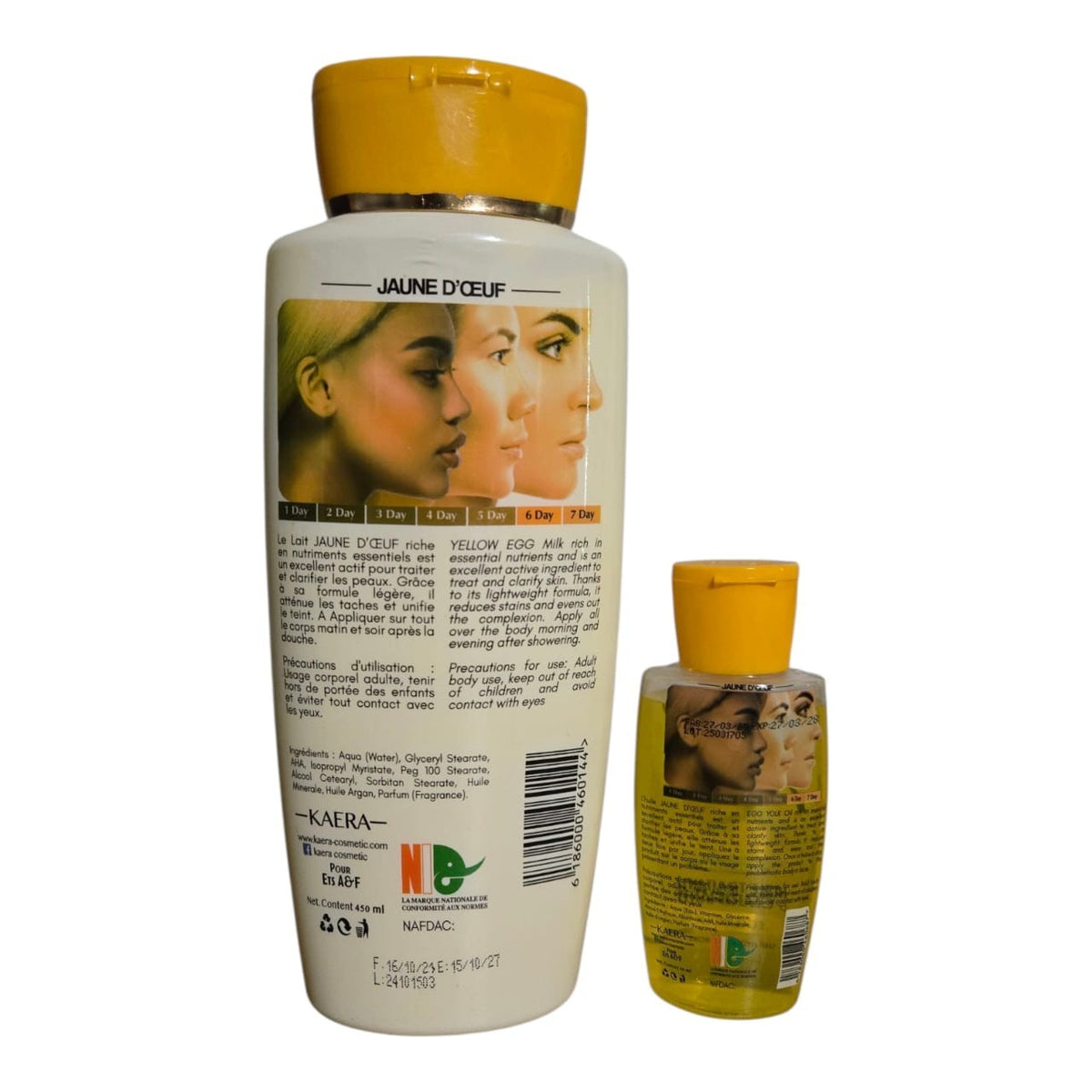 Egg Yolk Body Lotion & Oil Set - Nourishing Skin Care 450ml + 60ml
