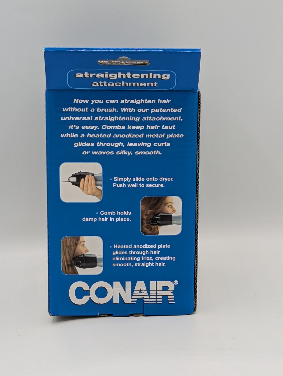 Hair Dryer Attachment for Straightening - Universal Comb & Metal Plate