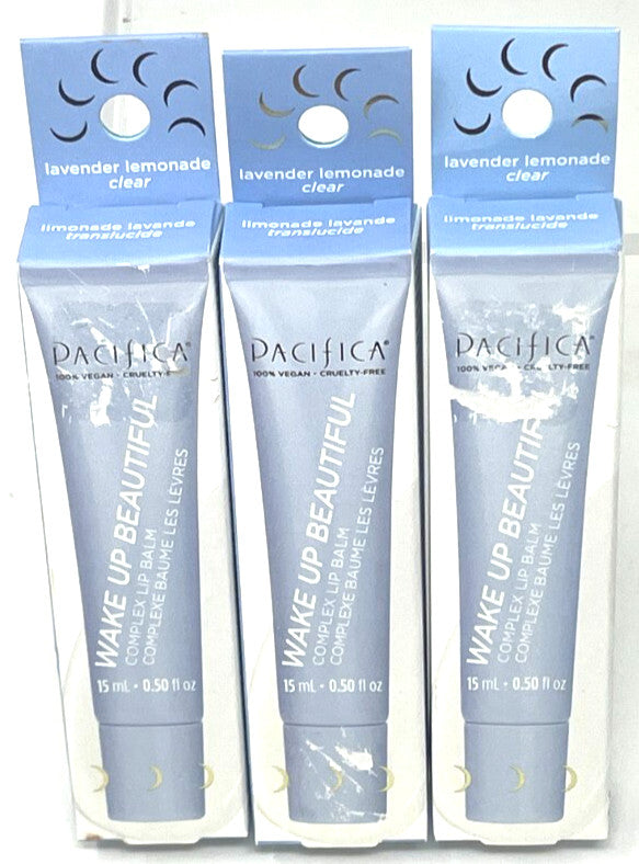 Set of 3 Lavender Lemonade Clear Lip Balms - Hydrating Lip Treatment