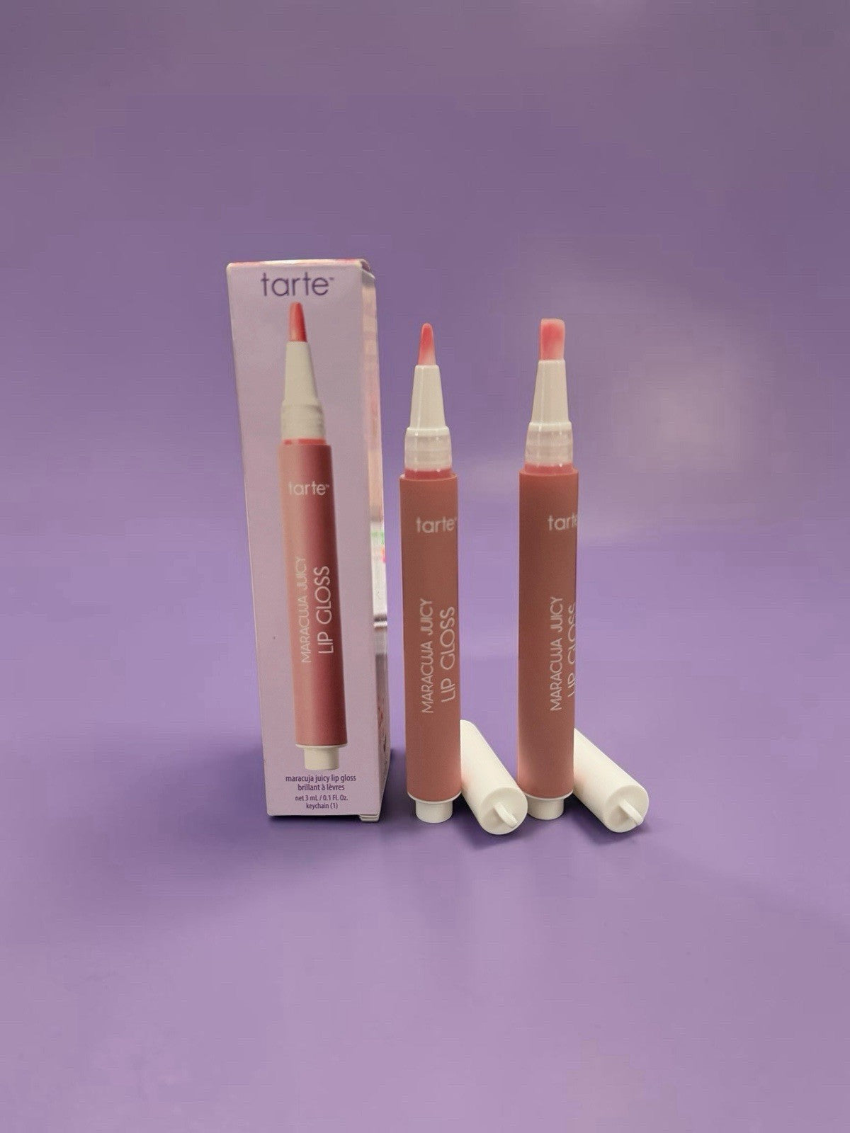 Lip Gloss Keychain Set - Pink Lemonade, Maracuja Juicy Lip Gloss, 2 Pack