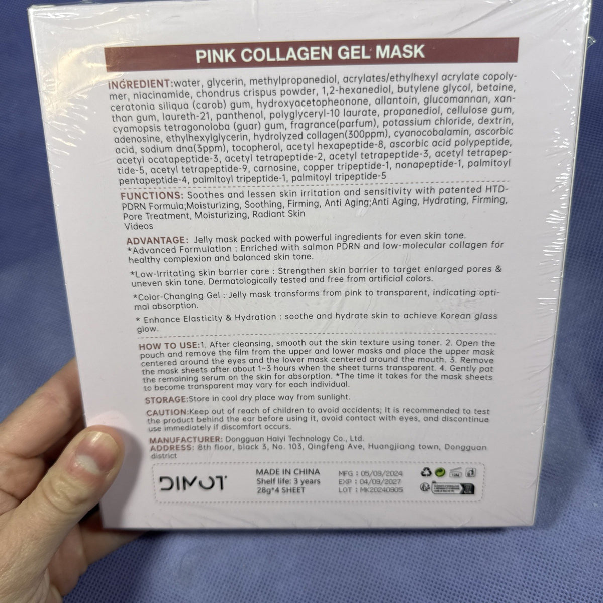 Pink Collagen Gel Mask Sheet Set - Pore Care & Firming, 4 Pack