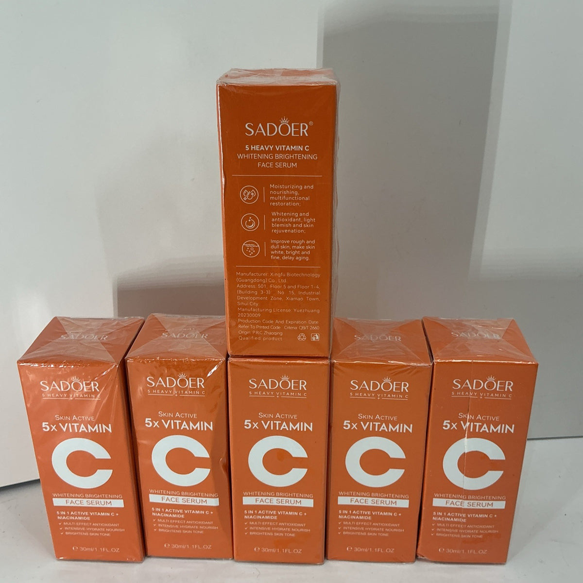 6-Pack Vitamin C Brightening Face Serum 30ml - Whitening & Skin Glow