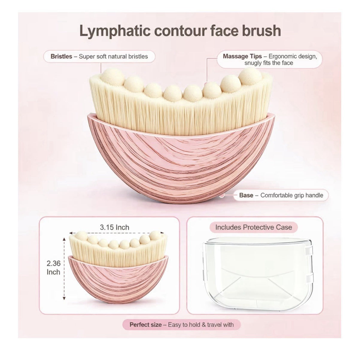 Lymphatic Drainage Face Massager Brush for Contouring & Sculpting