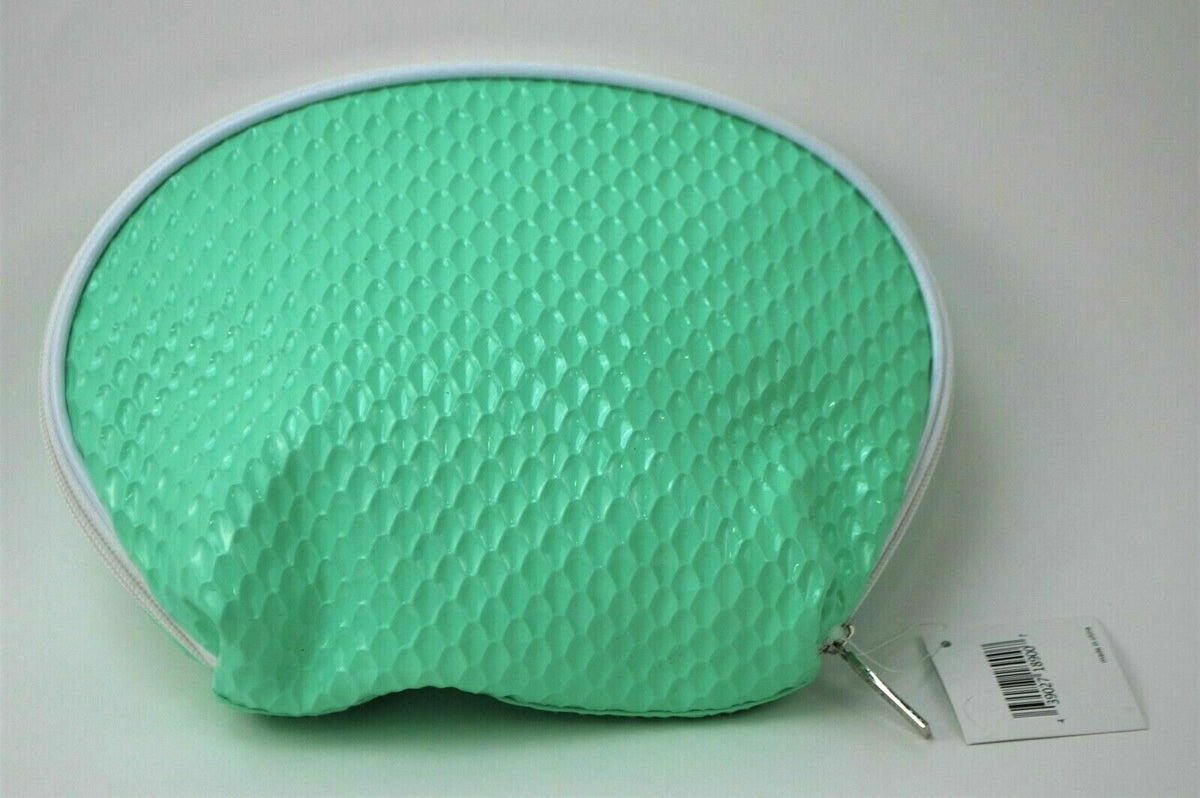 Large Green Cosmetic Travel Bag with Zipper - 10x8 Inches