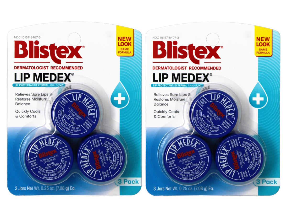 Cooling Lip Balm Set - Medicated Lip Protectant with Menthol & Camphor, 3 Pack