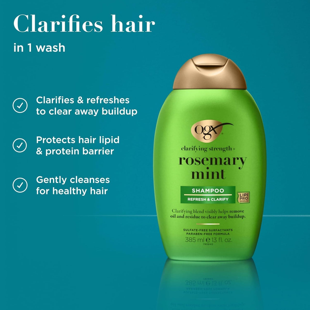 Clarifying Rosemary Mint Shampoo for Oily Hair - 13 oz | Sulfate-Free