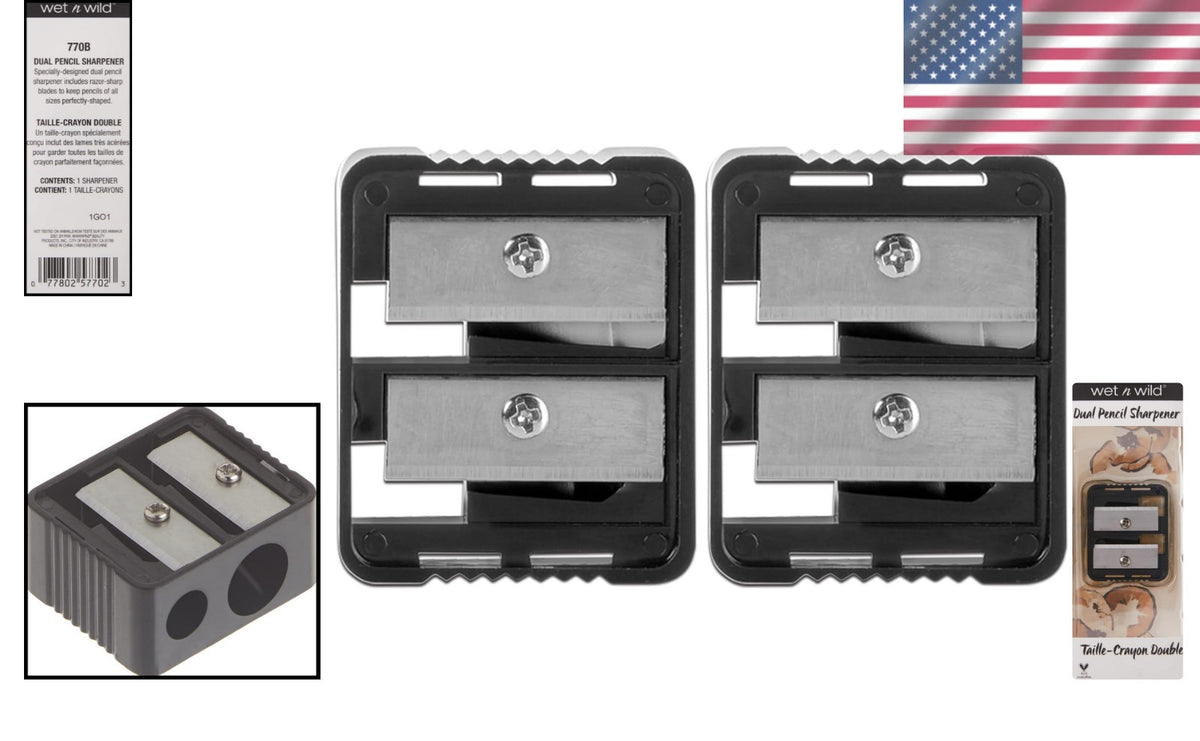 Dual Pencil Sharpener Pack of 2 - Precise Makeup & Artistic Tool