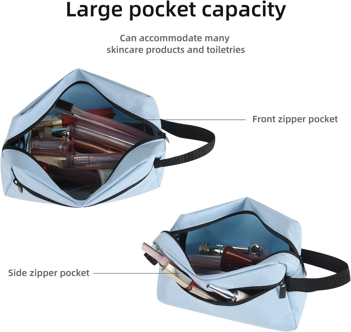 Travel Toiletry Bag for Women & Men Hanging Cosmetic Organizer Sky Blue