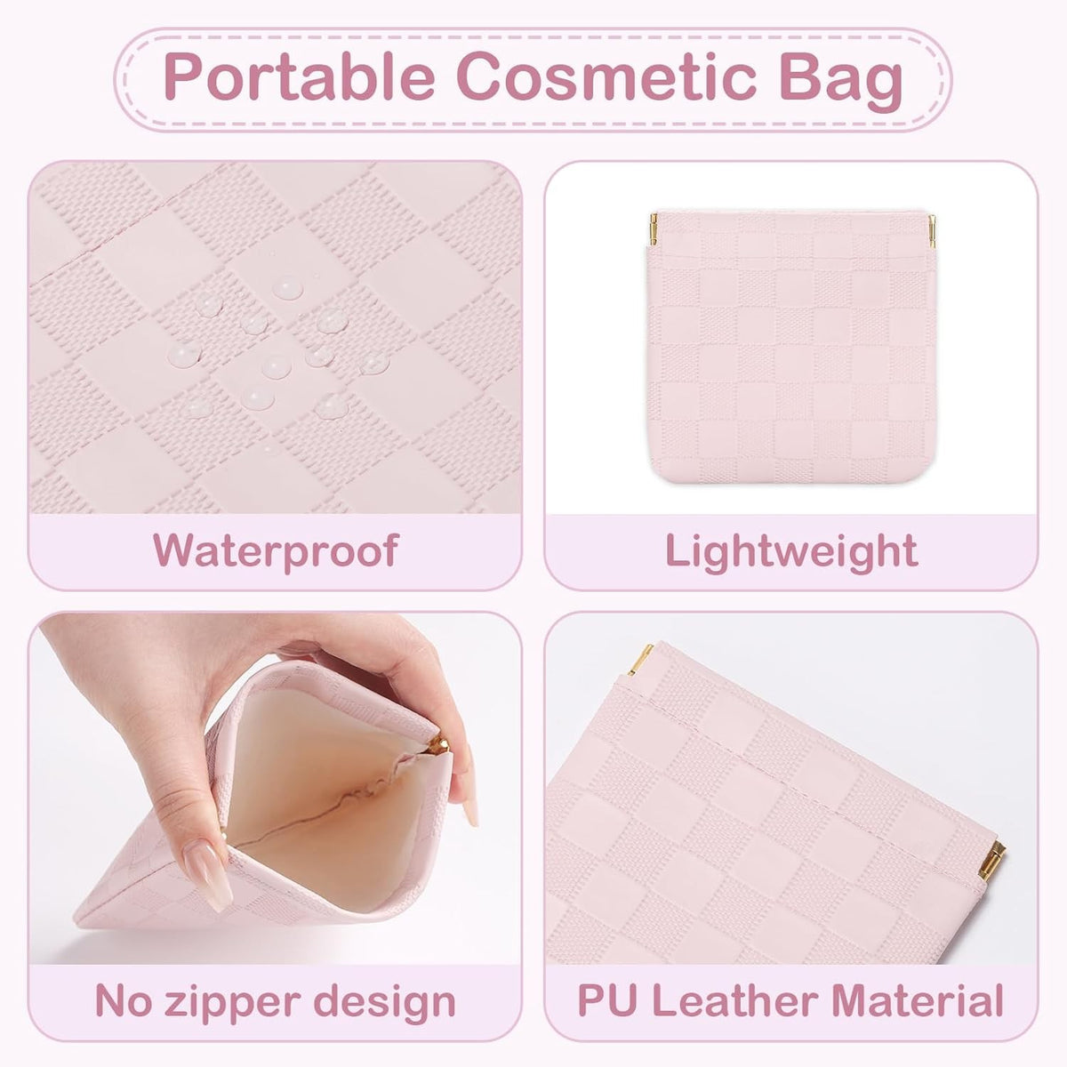 Mini Waterproof Makeup Bags Set - Small Purse Cosmetic Organizer for Travel