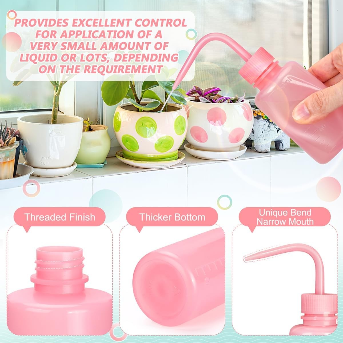 150ML Pink Squeeze Water Bottle for Lash Extensions & Travel