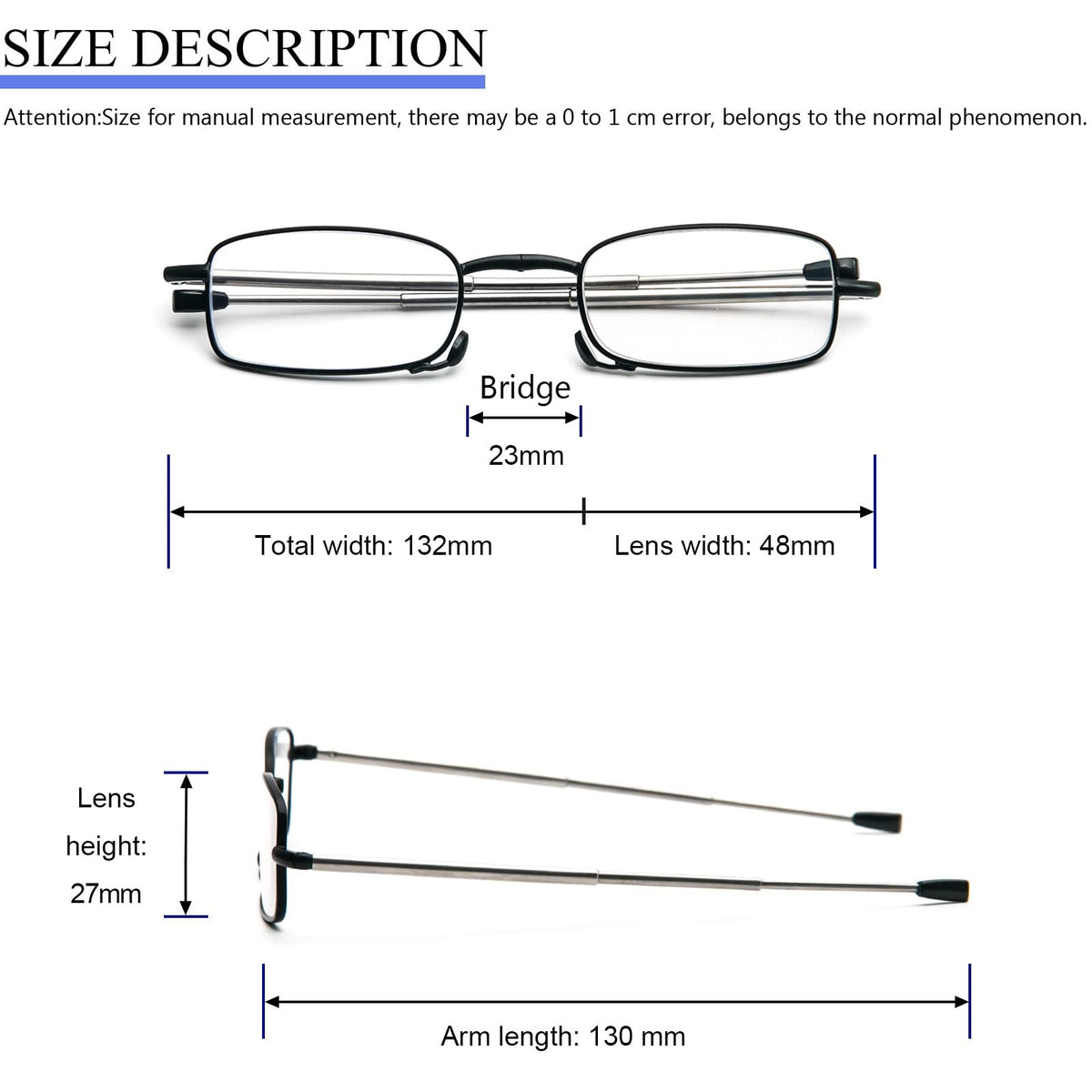 Anti-Blue Light Reading Glasses 2 Pack - Lightweight Unbreakable Folding Eyewear