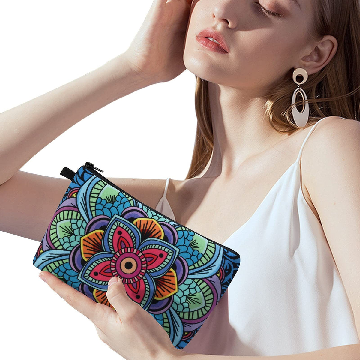 Small Waterproof Makeup Bag for Women - 2 Pack Blue Cosmetic Organizer