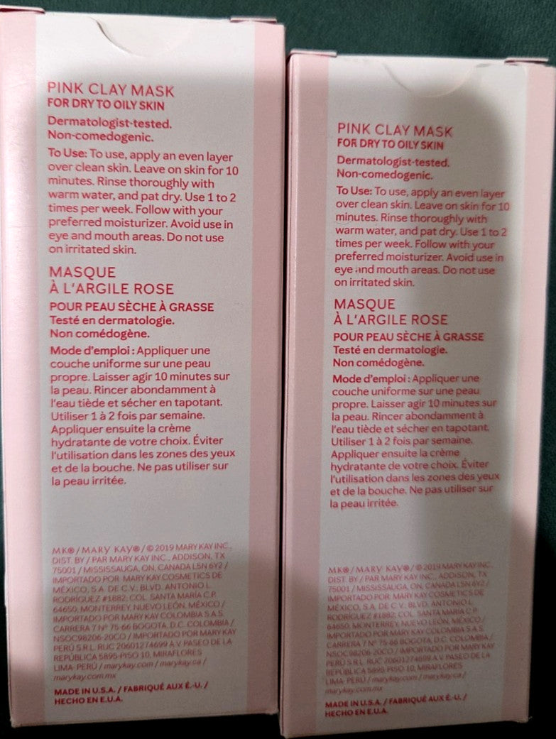 Pink Clay Mask for Dry to Oily Skin, 3oz (Pack of 2)
