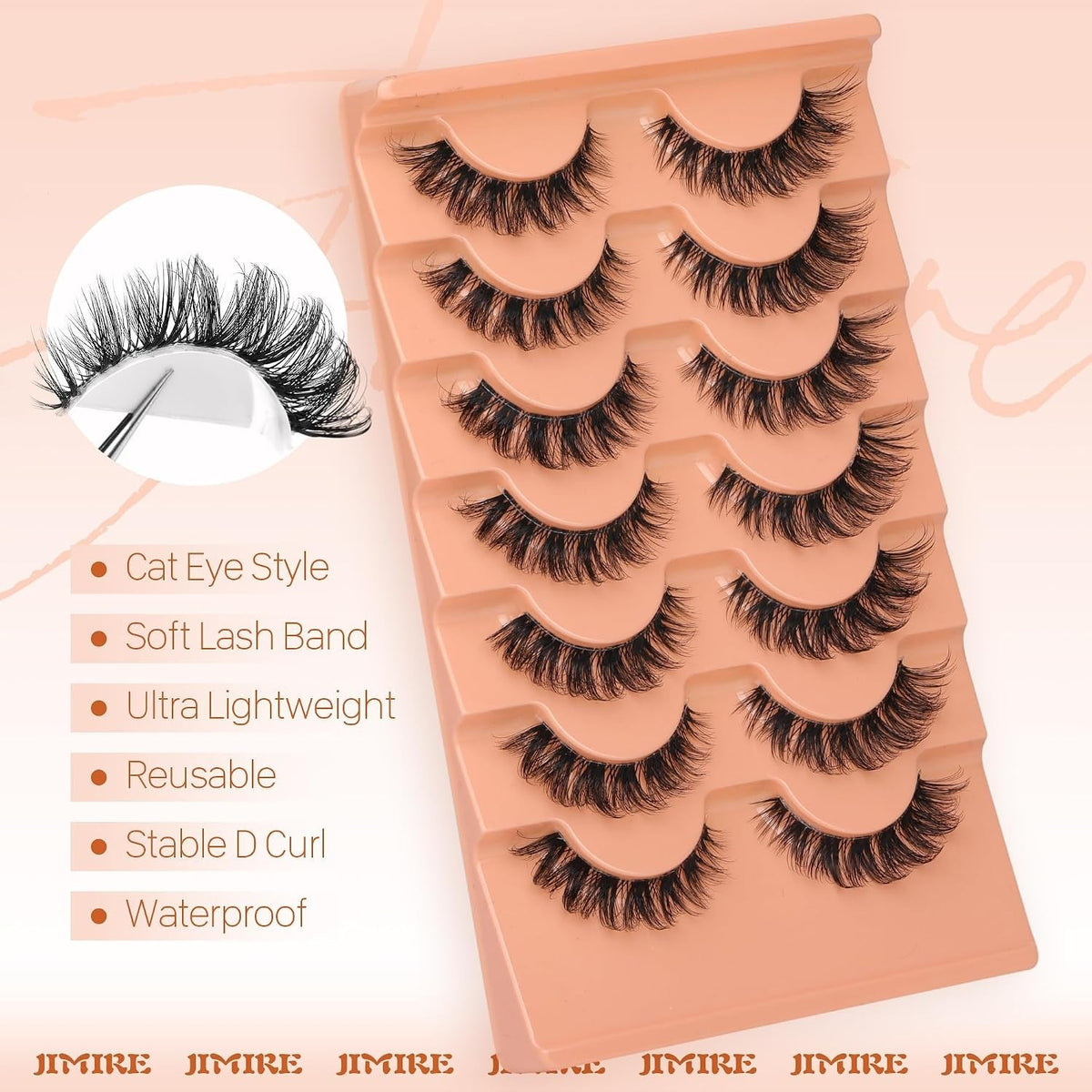 D-Curl Cat Eye False Lashes 15MM Fluffy Mink Eyelashes - Cruelty-Free