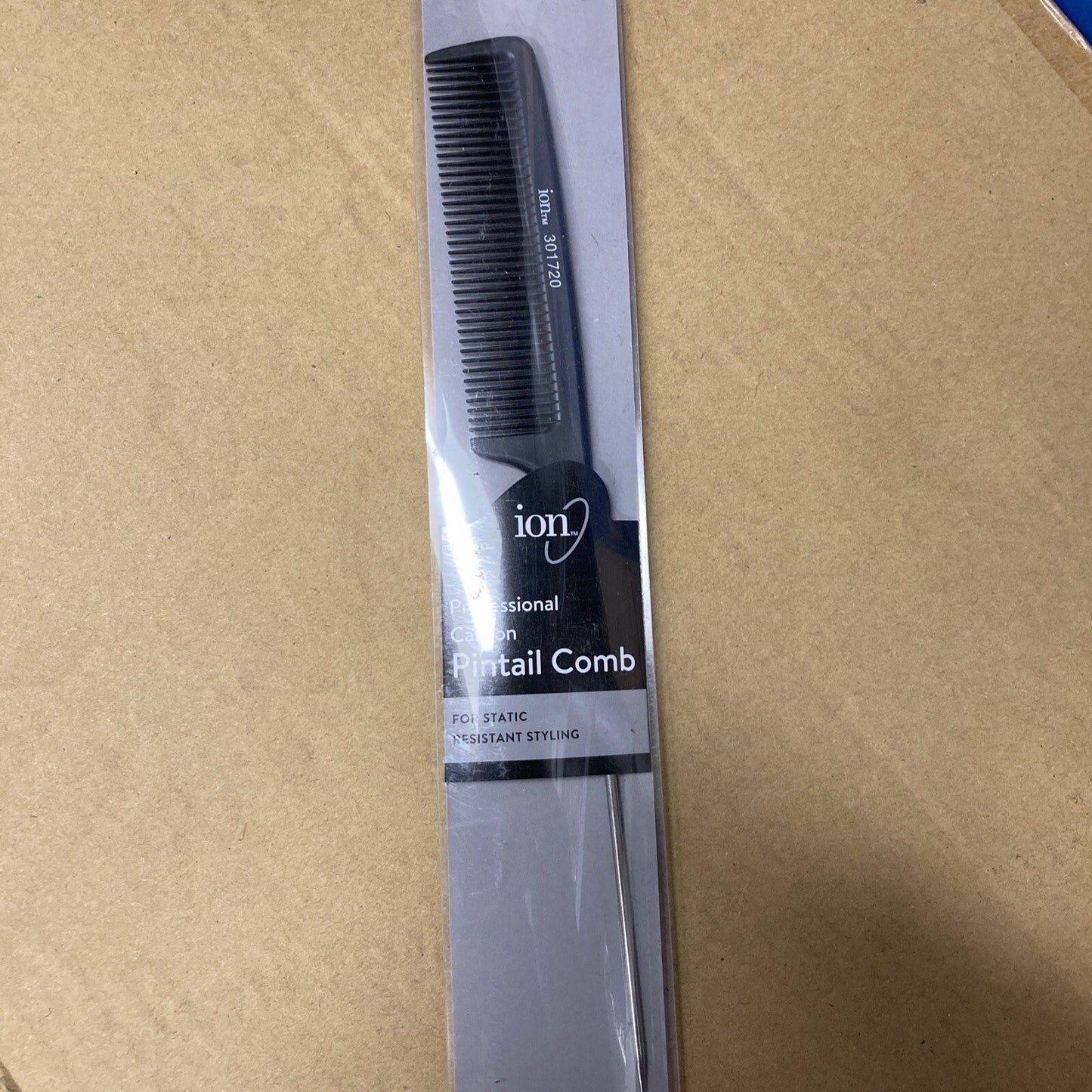 Ion Carbon Pintail Comb for Static-Resistant Hair Styling - Professional Anti-Static Comb