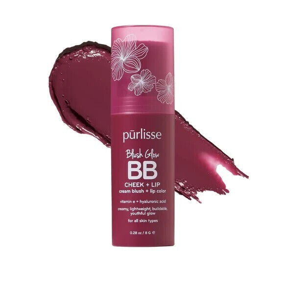 PURLISSE Blush & Lip Cream Stick Berry Bliss - 2-in-1 Hydrating Makeup