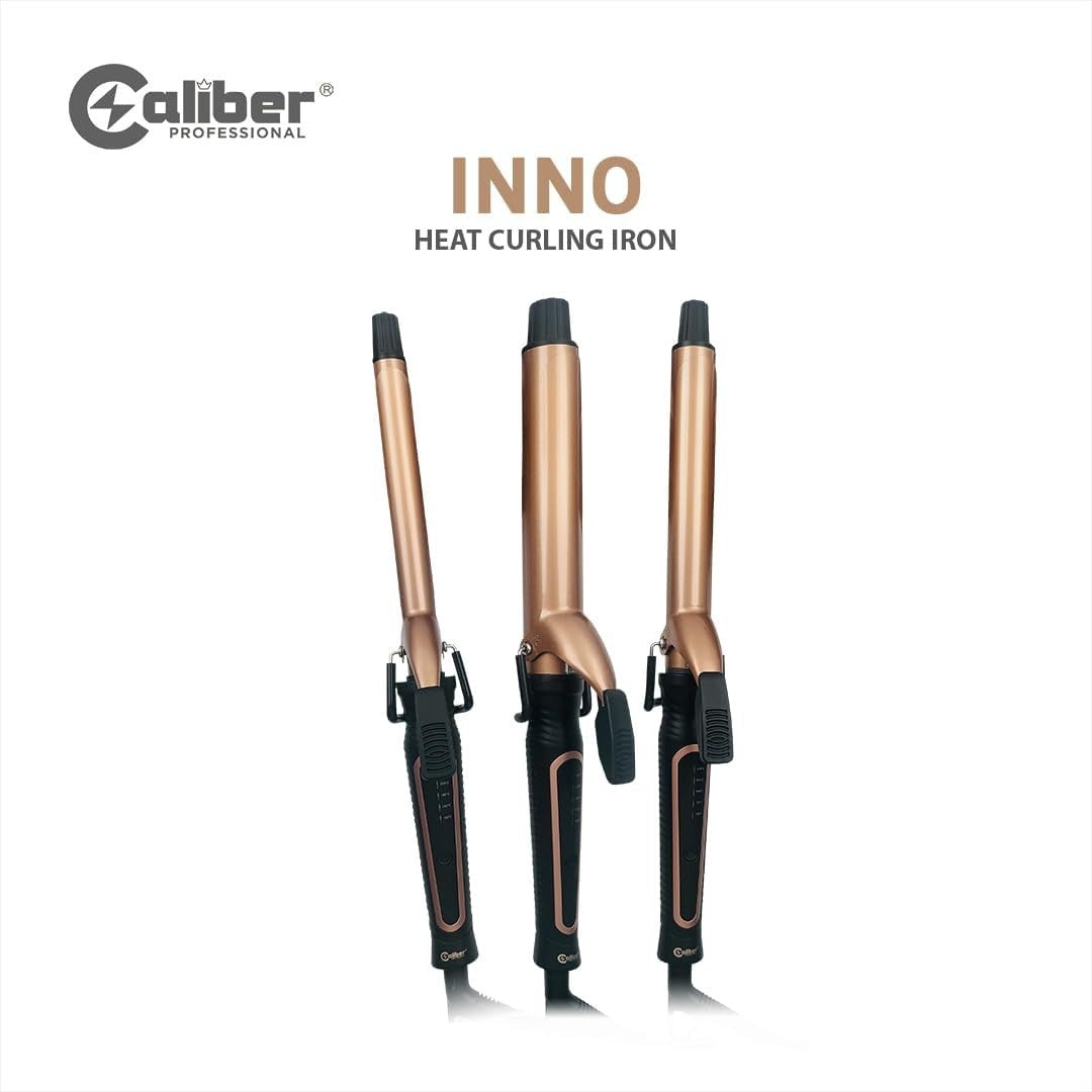 Caliber Professional Inno Heat Curling Iron 1 Inch Adjustable Temp LED Display Rose Gold