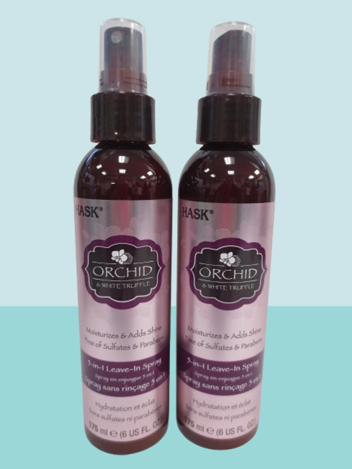 HASK Orchid & White Truffle Leave-In Spray - Moisturizing 5-in-1 Hair Spray Set, 6 oz, 2 Pack