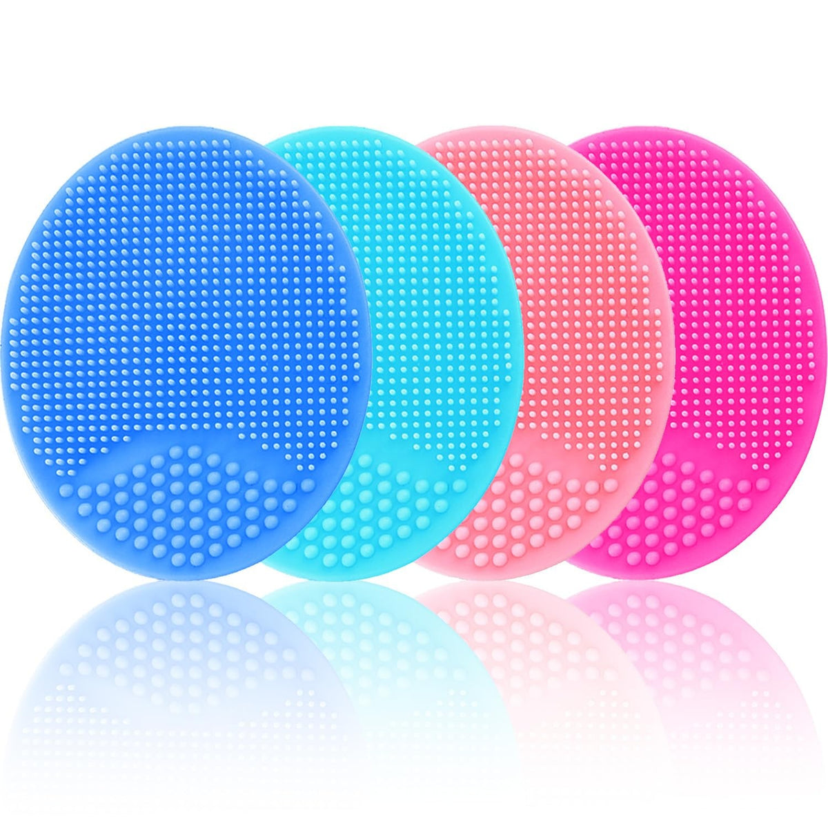 Silicone Facial Cleansing Brush - Pack of 4 Skin Care Face Scrubbers