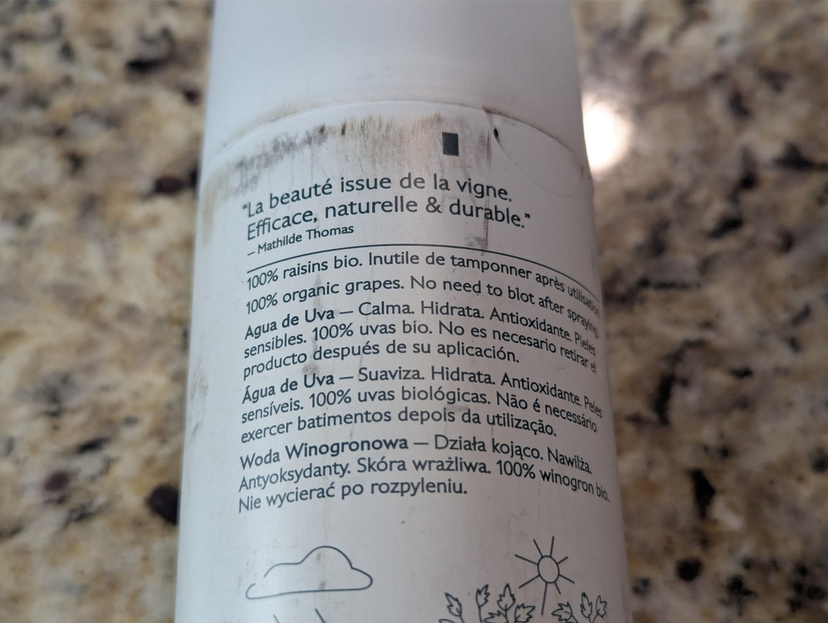 Grape Water Face Mist – Hydrating Antioxidant Spray 10.7oz