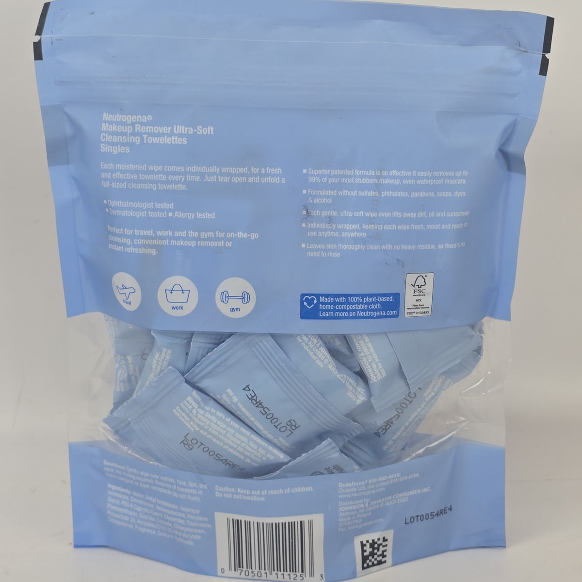 Neutrogena Makeup Remover Wipes - Individually Wrapped Daily Face Wipes, 20 Pack